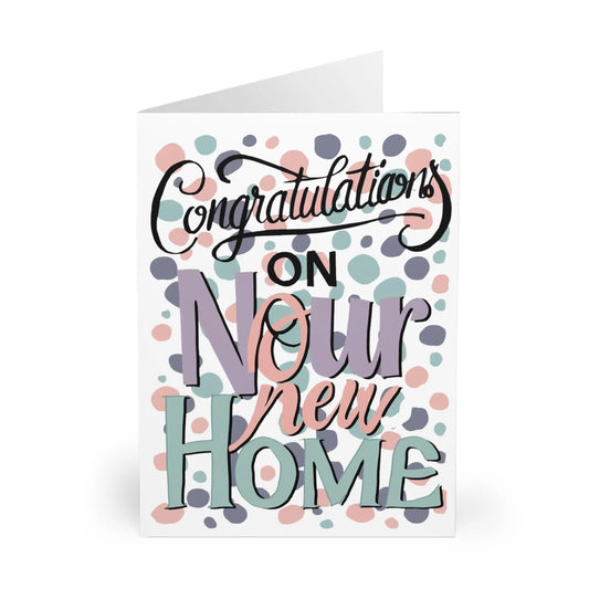Front New Home Card Congratulations New Home Bubble Design