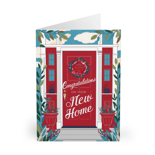 front New Home Card Congratulations On Your New Home Red Door