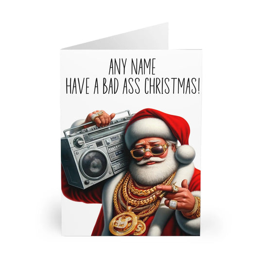close up of Personalised Have A Bad Ass Christmas Gangsta Santa