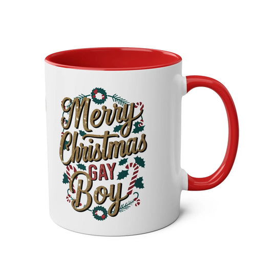 Right Personalised Merry Christmas Gay Boy Christmas Mug