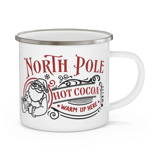 Personalised Children's Mug North Pole Hot Cocoa Enamel Mug Right 