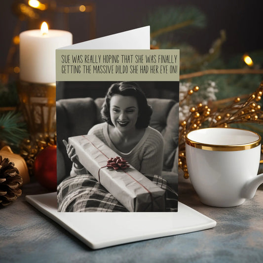 Personalised Christmas Card She Was Hoping It Was A Massive Dildo