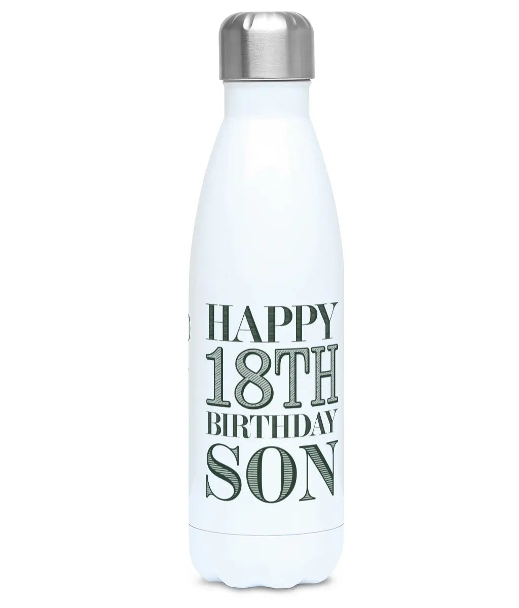 18th Birthday Gift Happy Birthday Son Water Bottle Gifty Print