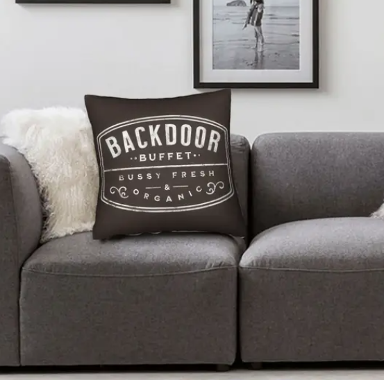 Funny Gay Cushion Cover Back Door Buffet 45cm x 45cm