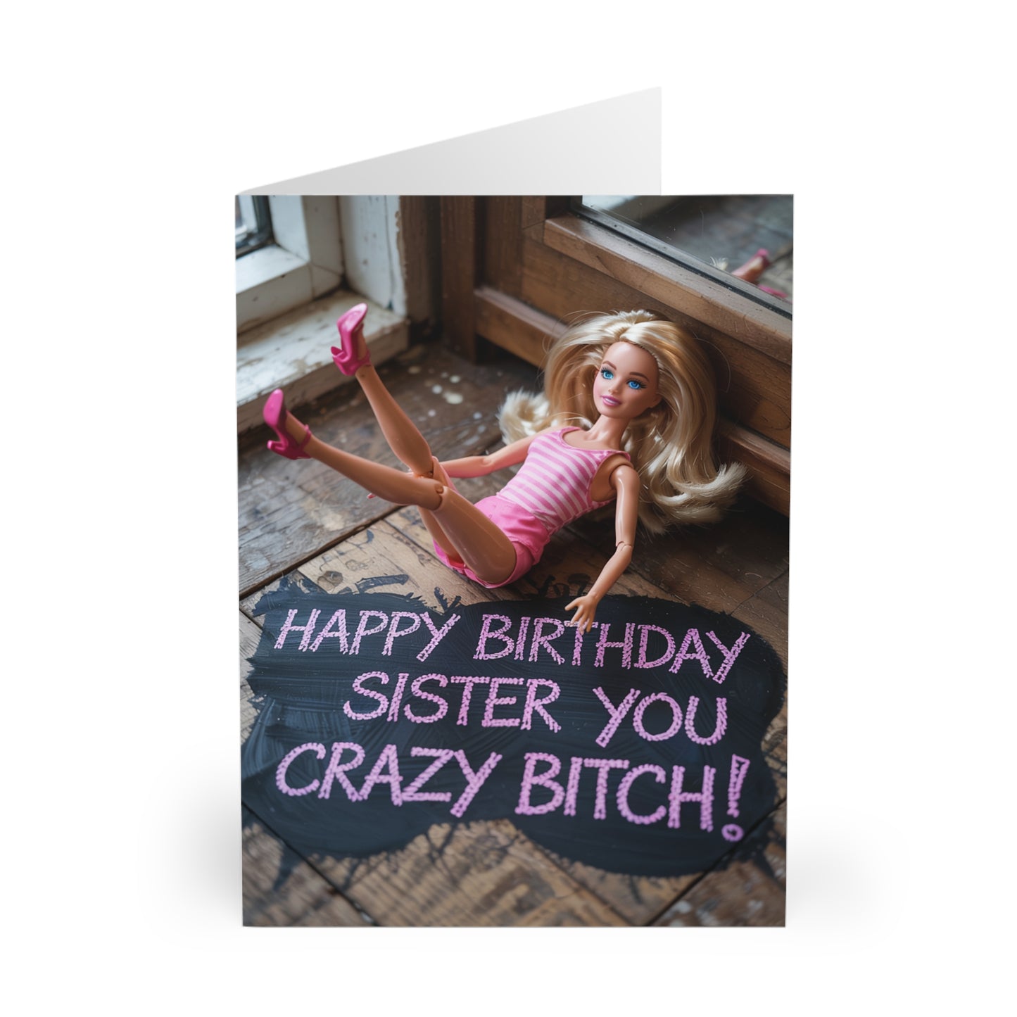 Sister Birthday Card Happy Birthday You Crazy Bitch front