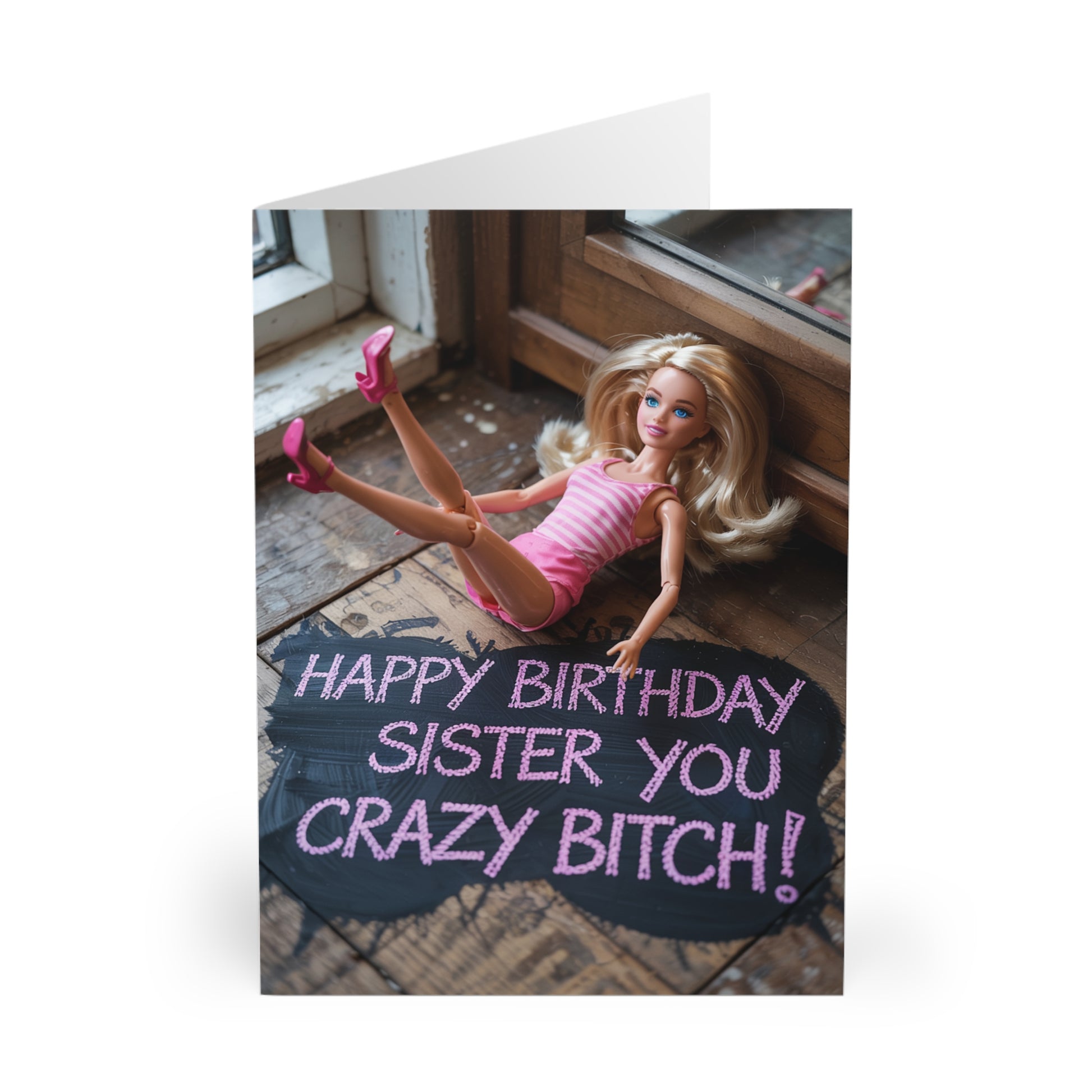 Sister Birthday Card Happy Birthday You Crazy Bitch front