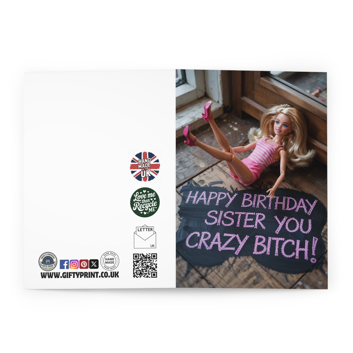 Sister Birthday Card Happy Birthday You Crazy Bitch Open