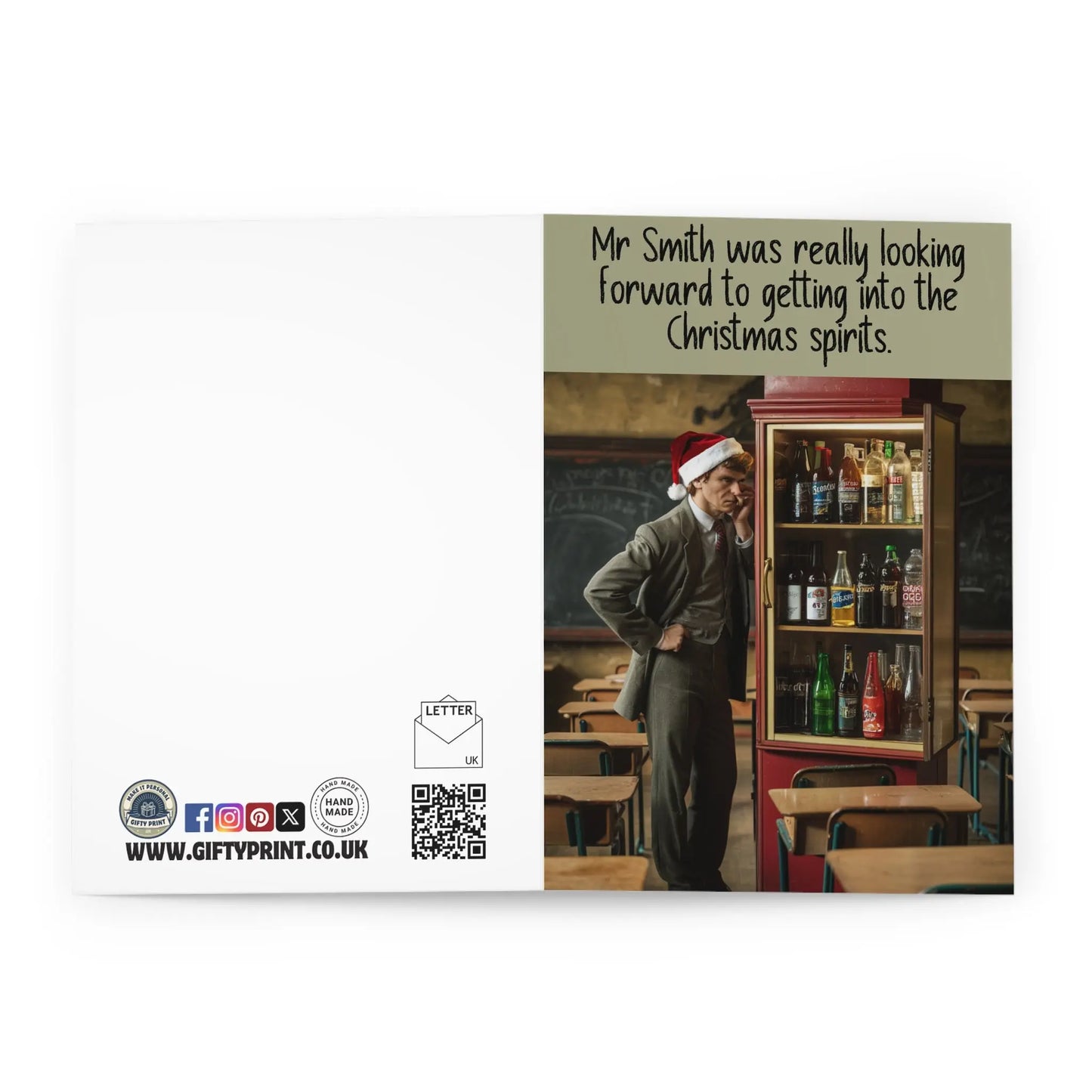 Open Teachers Christmas Card Looking Forward To The Christmas Spirits 