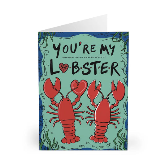 Close Up View of Valentines Day Card You're My Lobster