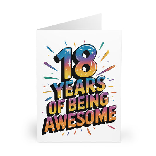 18th Birthday Card 18 Years Of Being Awesome