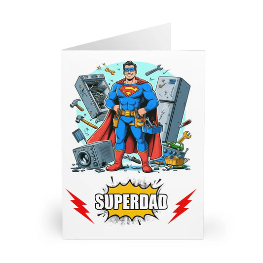 Close Up of Fathers Day Card Super Hero Super Dad