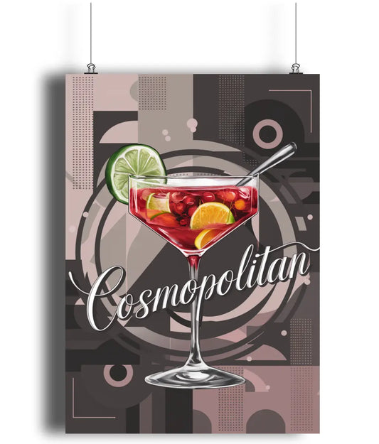 Home Bar Wall Art Print Cosmopolitan Cocktail
