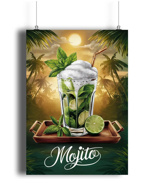 Home Bar Wall Art Print Mojito Cocktail