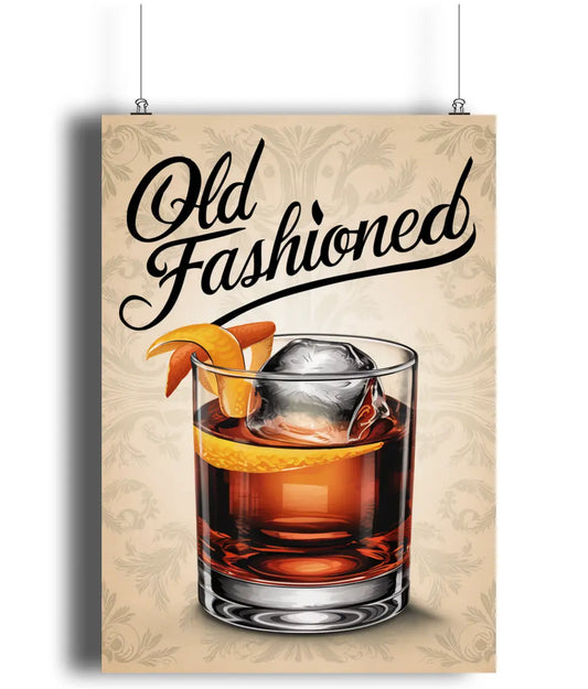 Home Bar Wall Art Print Old Fashioned Cocktail