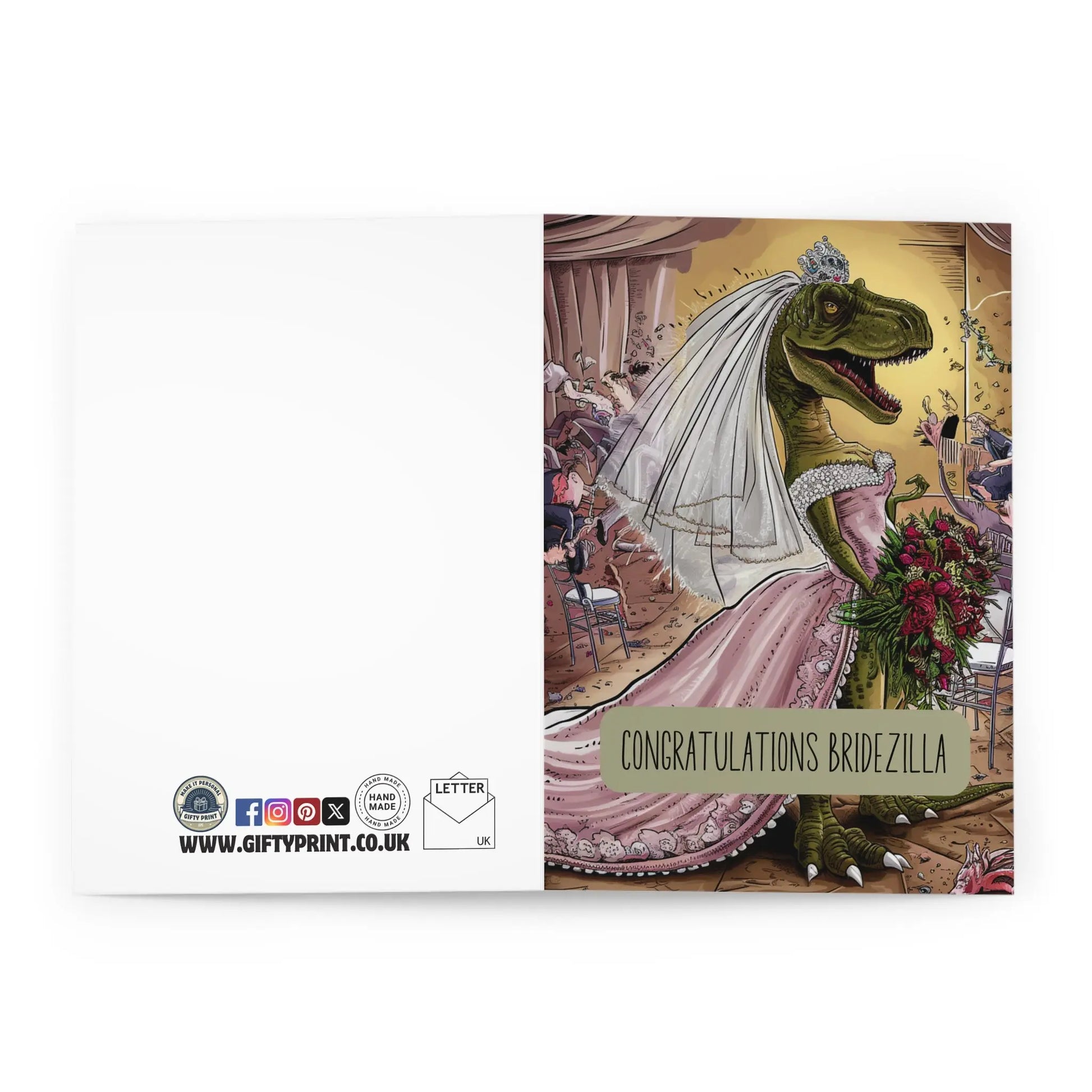 open view Wedding Card Congratulations Bridezilla