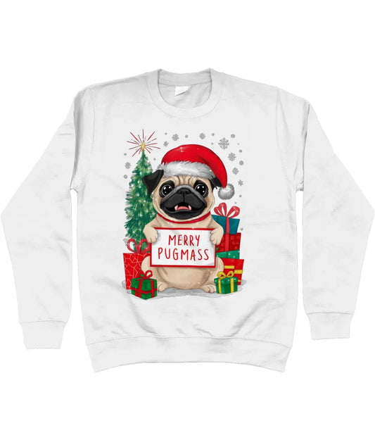 Christmas Jumper Sweatshirt Merry Pugmass Pug Dog Gifty Print