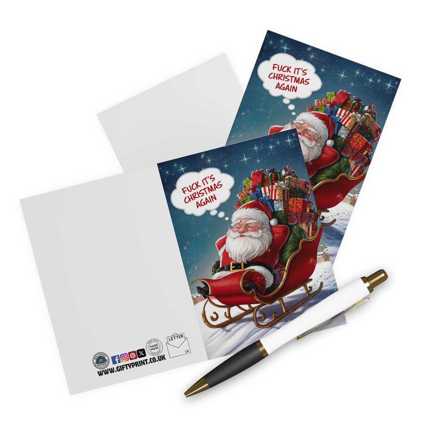 context View of Christmas Card Santa Fuck It's Christmas Again!