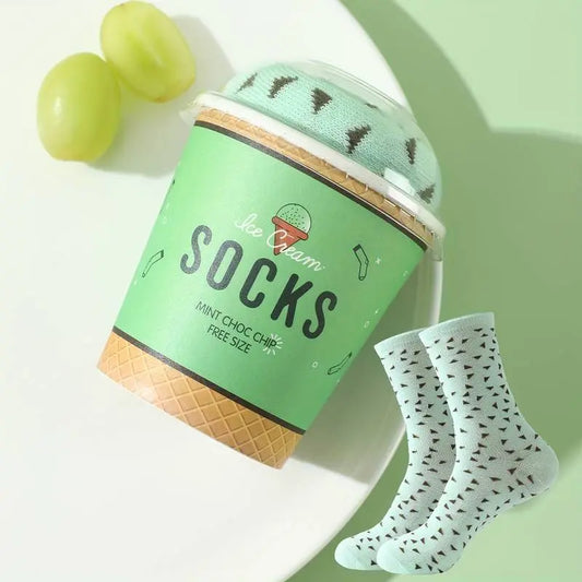 Ice Cream Socks In A Cup Gift Box Mint Green Socks