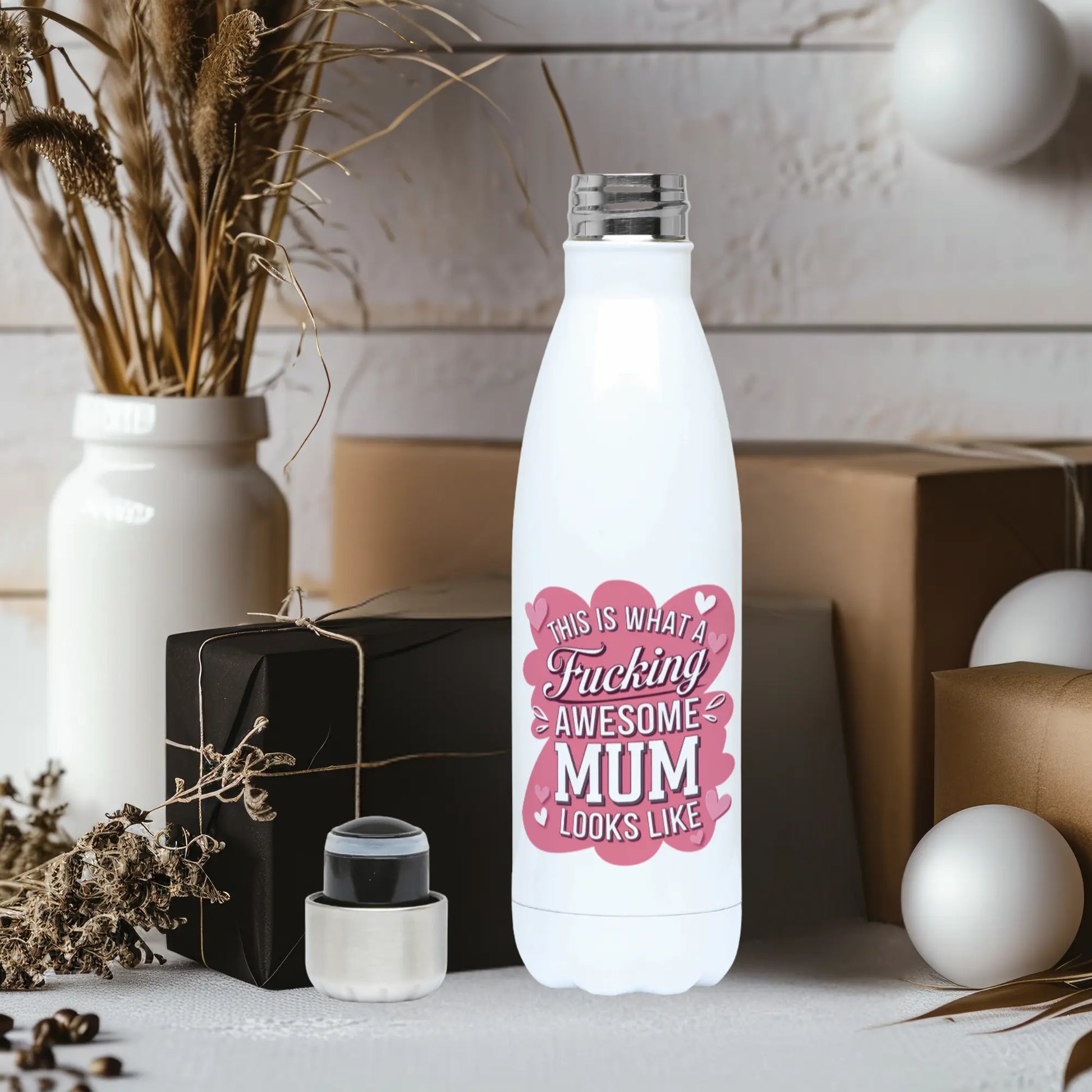 Mothers Day Water Bottle This Is What A Fucking Awesome Mum Looks like - Gifty Print