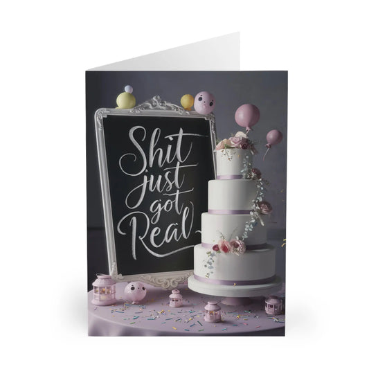 front Wedding Cards Shit Just Got Real Wedding Cake